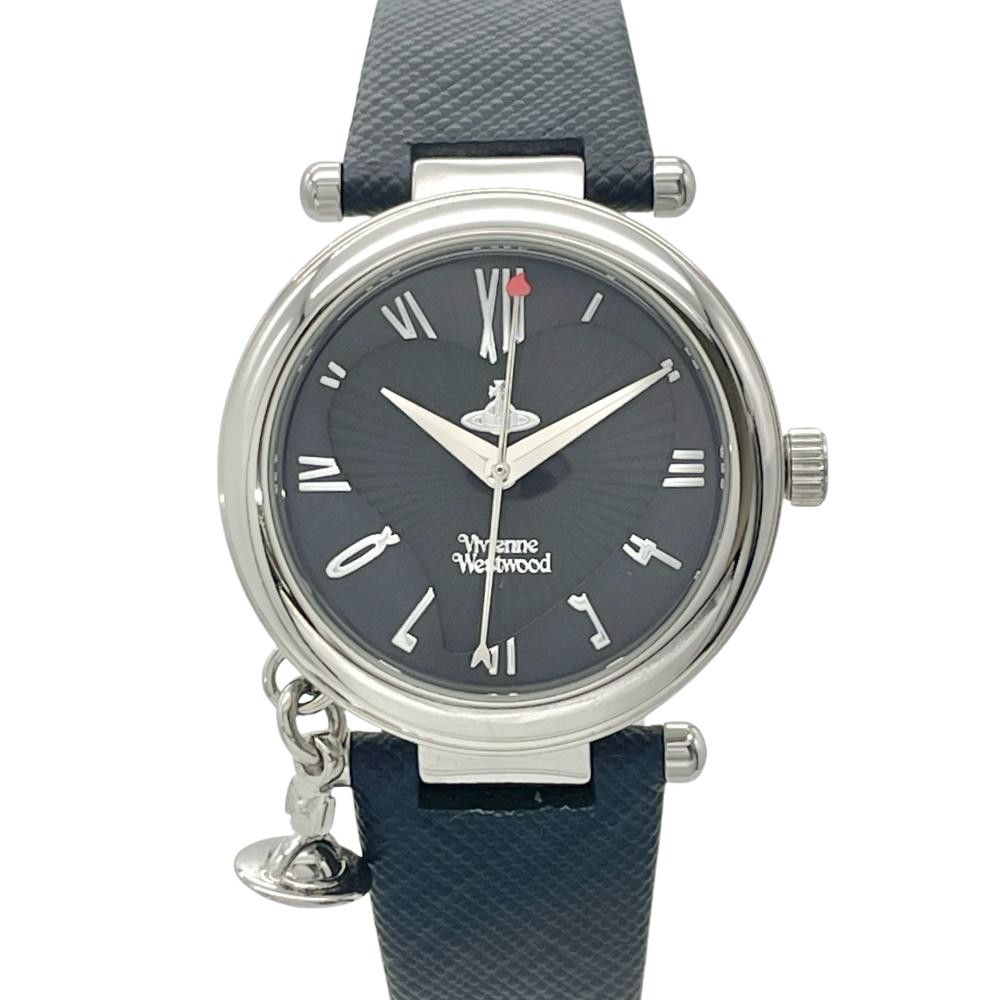 ヴィヴィアンウエストウッド Vivienne Westwood VV006SLDBL 腕時計 ブラック文字盤 SS 稼働品 レディース【中古】