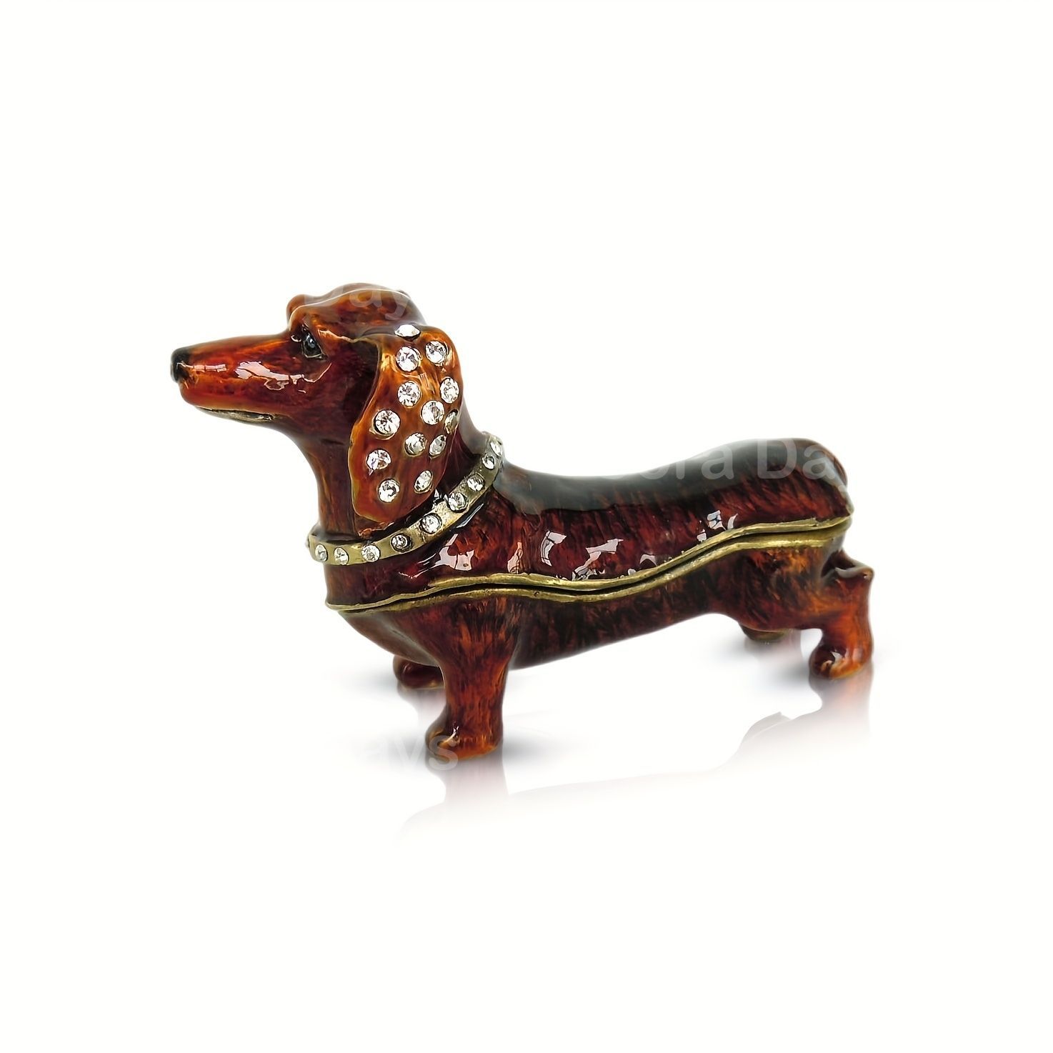 置物 ダックスフンド 犬 いぬ ドッグ ジュエリーボックス アクセサリーケース 小物入れ ラインストーン きらきら かわいい おしゃれ ナチュラル 上品 高級感 インテリア 北欧 韓国風 卓上 ディスプレイ イヤリング 指輪 収納 小型 小型犬サイズ