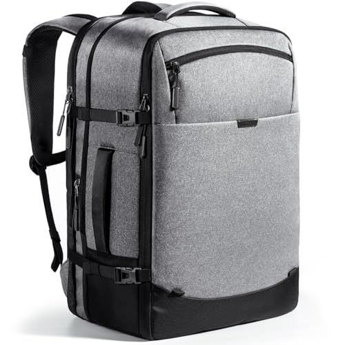 [Inateck] 38.5-46.2Lトラベルバックパック 拡張可能 機内持ち込み手荷物 ハンドラゲッジ トロリーストラップ付き 最大17.3インチラップトップ収納可能 盗難防止 撥水加工 耐衝撃 通勤 出張 通学 男女兼用mi 06475a18