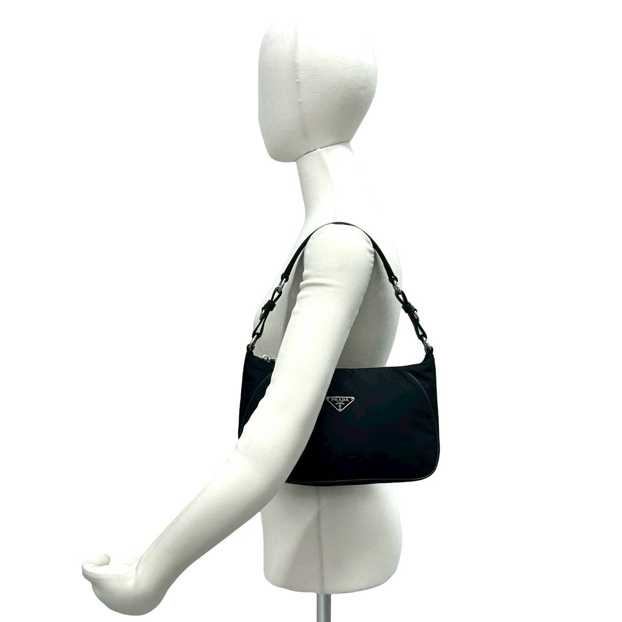極 美品 PRADA プラダ 三角ロゴ 金具 ナイロン レザー 本革 ワン