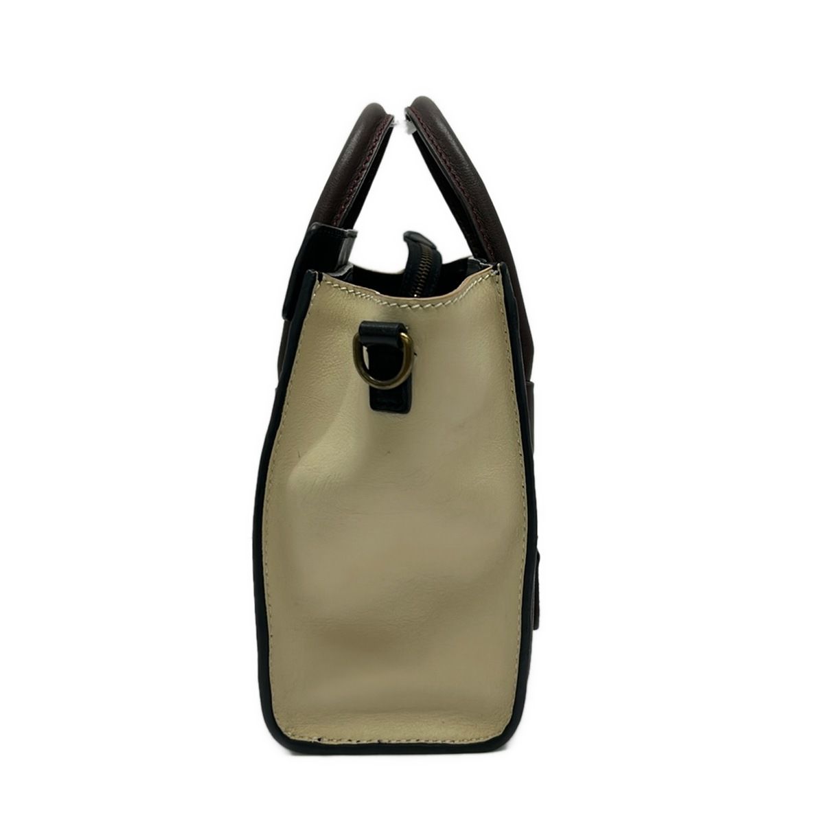 CELINE(セリーヌ) ハンドバッグ ラゲージナノショッパー 黒×ベージュ 