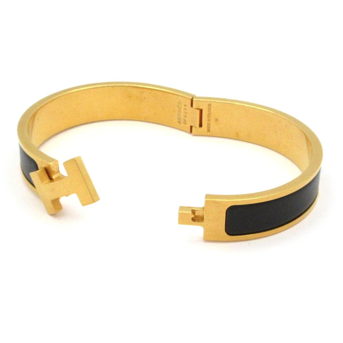 HERMES(エルメス) バングル美品 クリックHH ゴールド×黒 - メルカリ