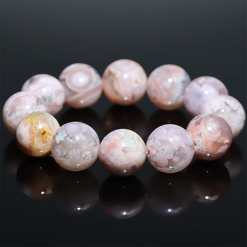 〔K2225〕約17mm 高品質 桜瑪瑙 チェリーブロッサムアゲート ブレスレット Cherry Blossom Agate