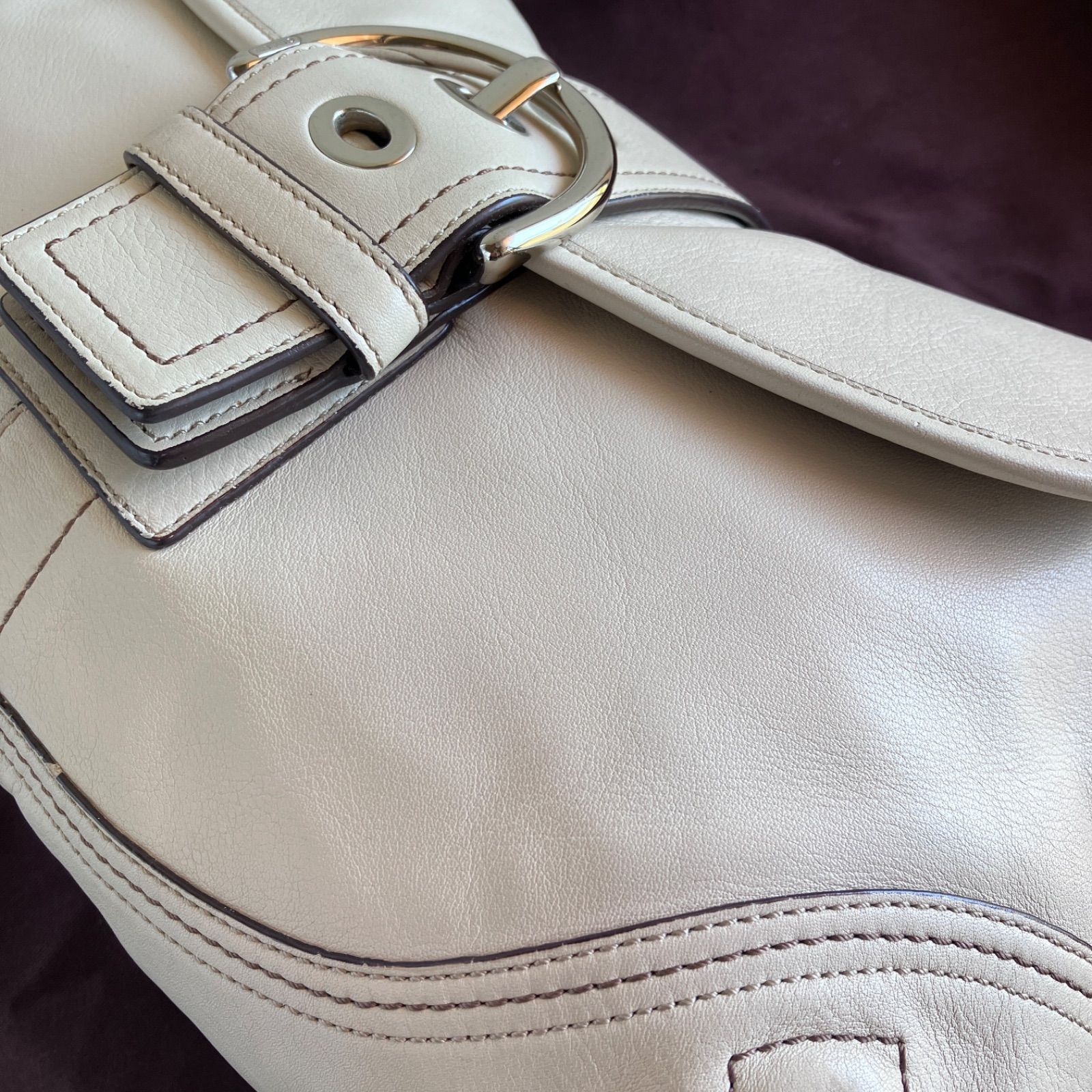 Coach Vintage Soho Medium Buckle Flap Smooth Leather Shoulder Bag 