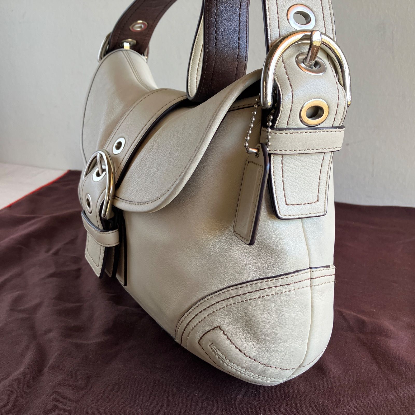 Coach Vintage Soho Medium Buckle Flap Smooth Leather Shoulder Bag 