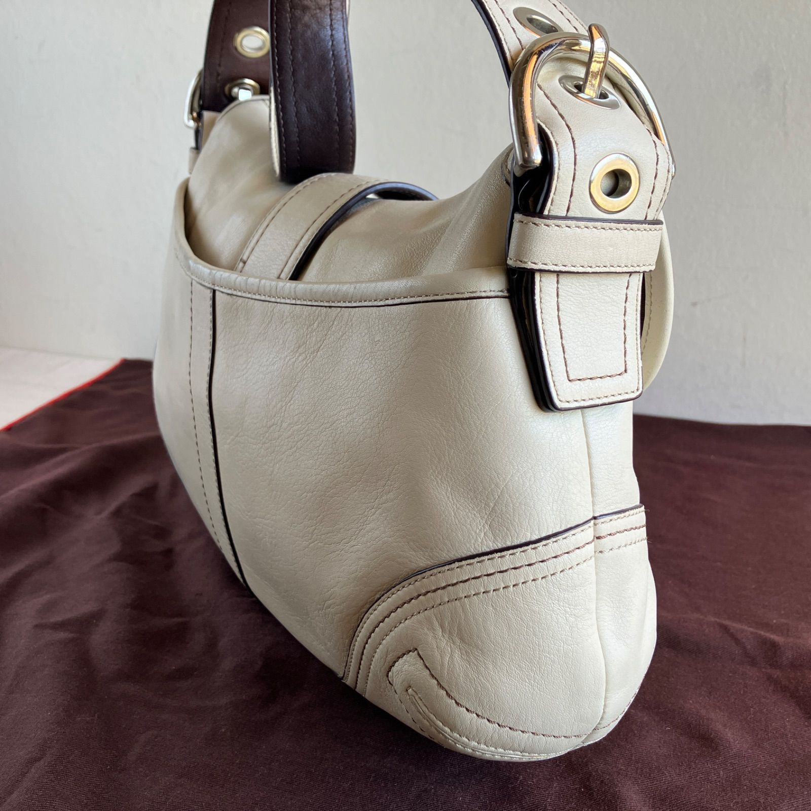 Coach Vintage Soho Medium Buckle Flap Smooth Leather Shoulder Bag 