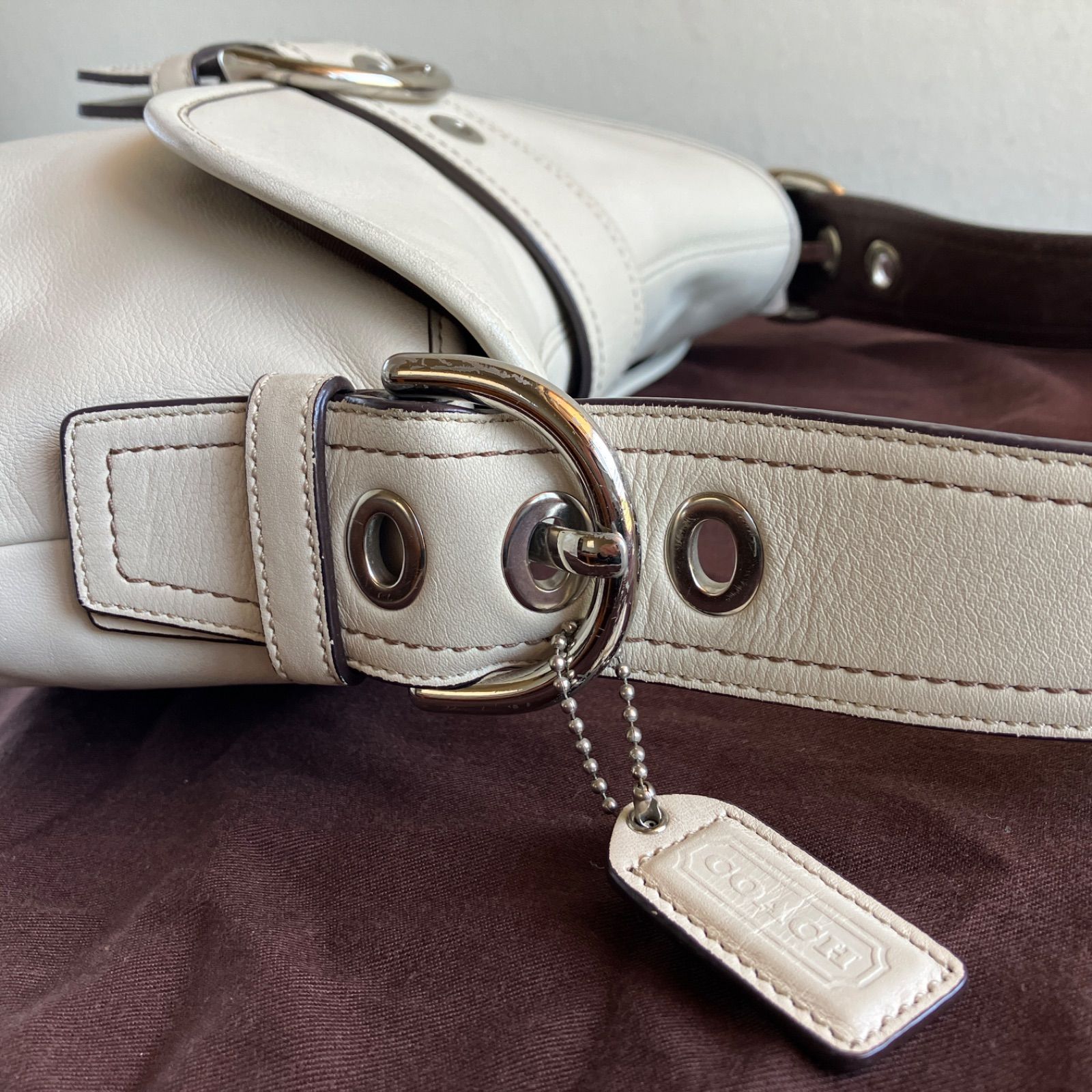 Coach Vintage Soho Medium Buckle Flap Smooth Leather Shoulder Bag 