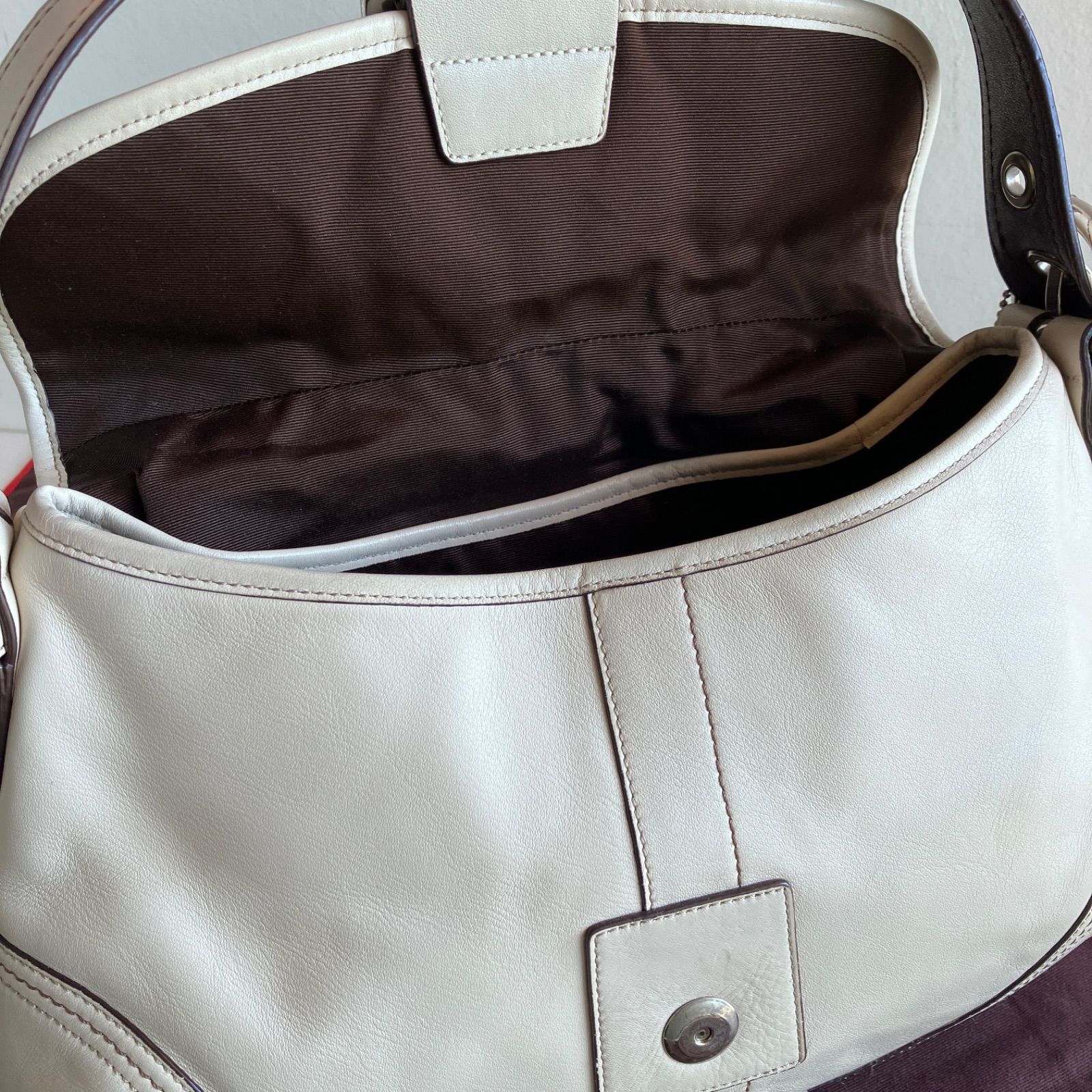 Coach Vintage Soho Medium Buckle Flap Smooth Leather Shoulder Bag 