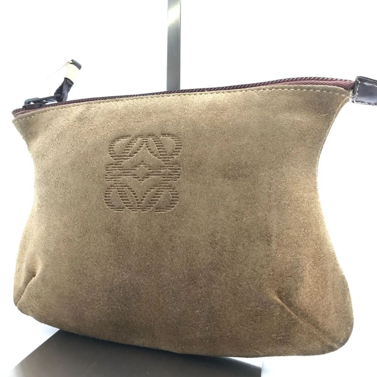 LOEWE ロエベ ポーチ スエード アナグラム ブラウン系 1929 - メルカリ