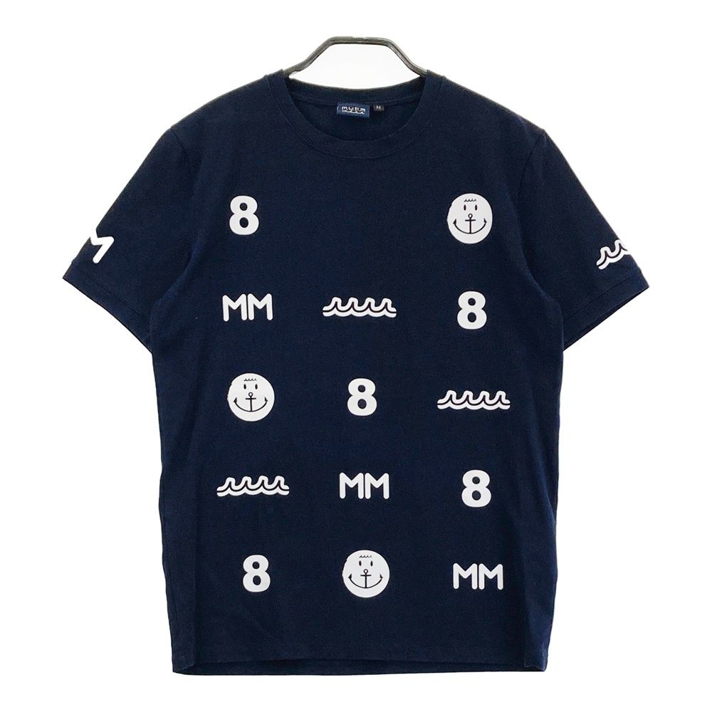 サイズ：M MUTA MARINE ムータマリン 半袖Tシャツ 総柄 ネイビー系 [240101685088] ゴルフウェア メンズ ストスト