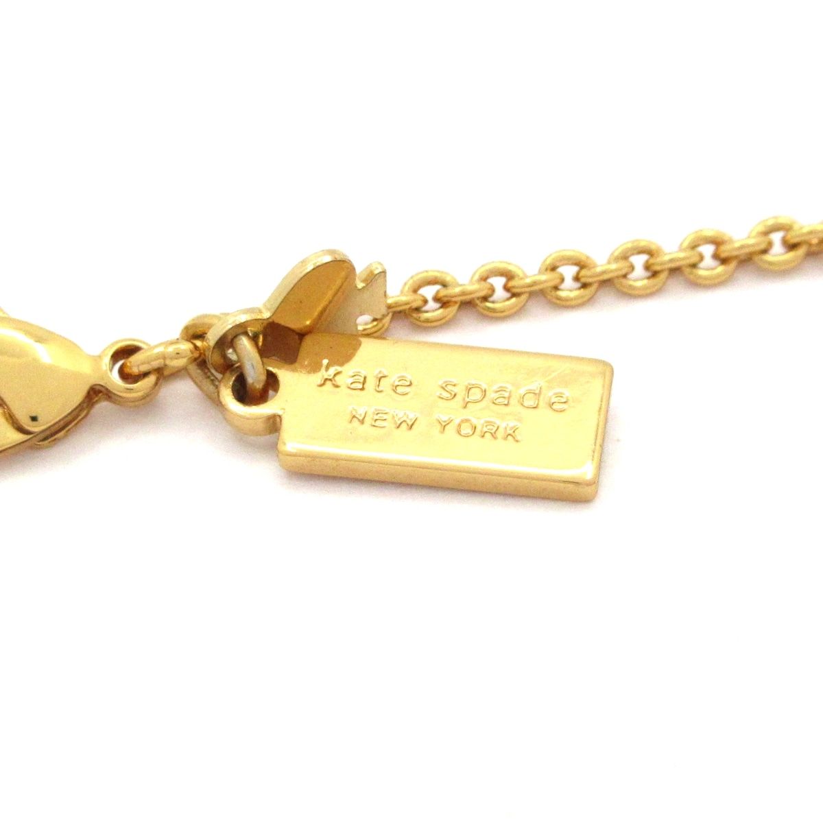 Kate spade(ケイトスペード) ネックレス美品 - ゴールド×ホワイト 