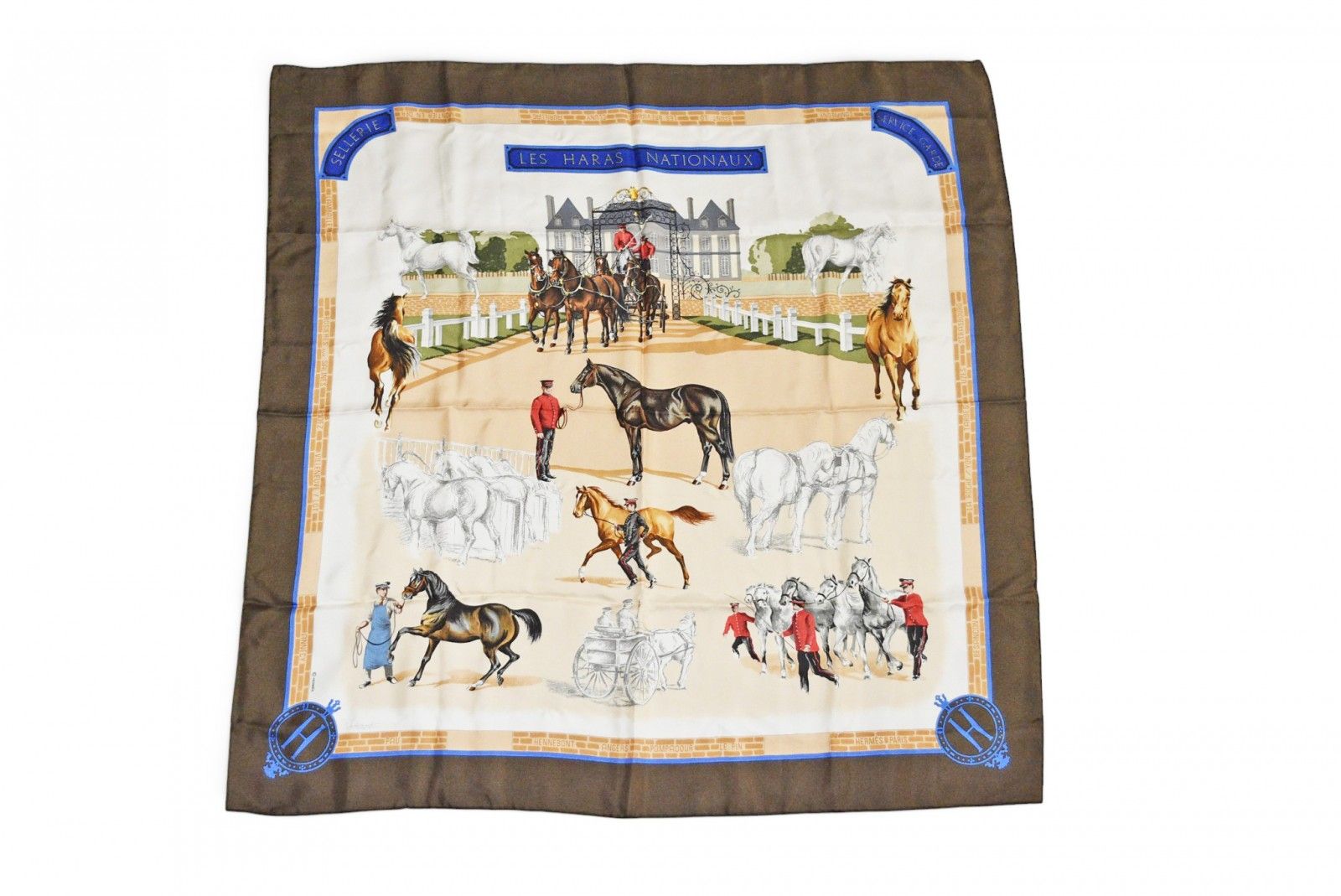 エルメス カレ90 スカーフ Les Haras Nationaux /国立種馬飼育場
