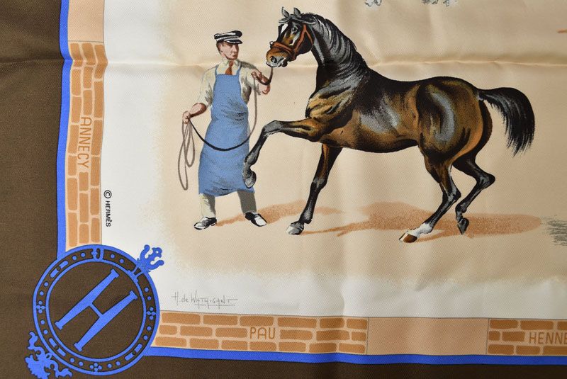 エルメス★カレ90　Les haras nationau　国立種馬飼育場 939 エルメス カレ90 スカーフ Les Haras Nationaux /国立種馬飼育場