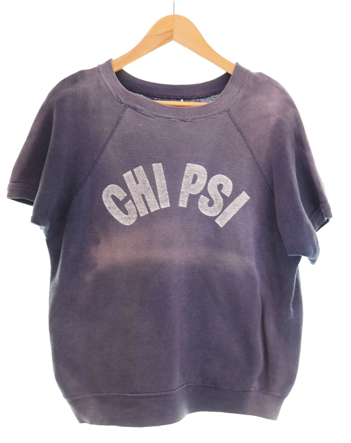 ヴィンテージ Vintage 50s 60s Vintage S/S Sweat ヴィンテージ ショート スリーブ スウェット 半袖 スウェット 4本針 ナス紺 ラグラン スリーブ 雰囲気系 サンフェード Tシャツ ネイビー 103MT-4601