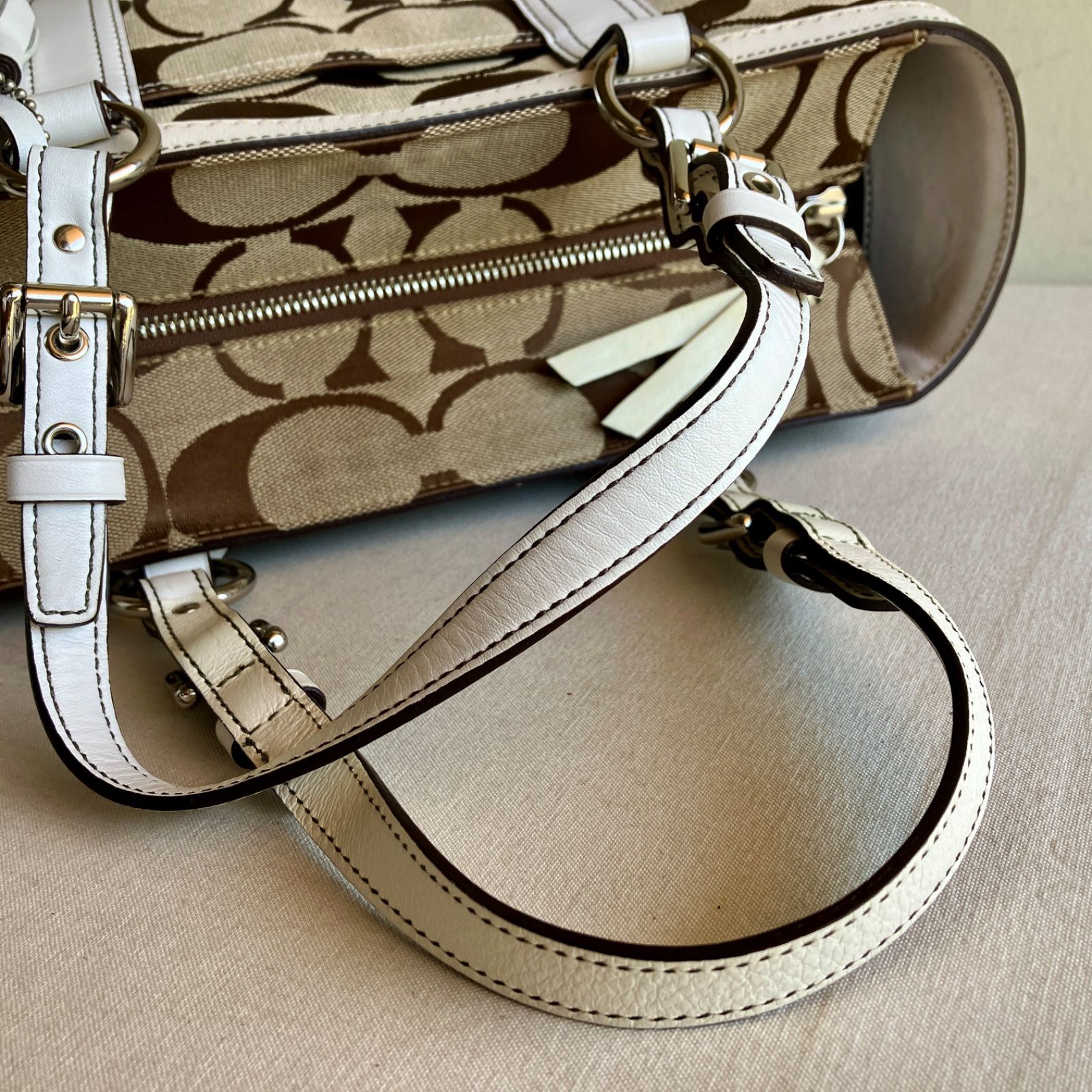 Coach Vintage Gallery Signature Jacquard Canvas Leather Satchel