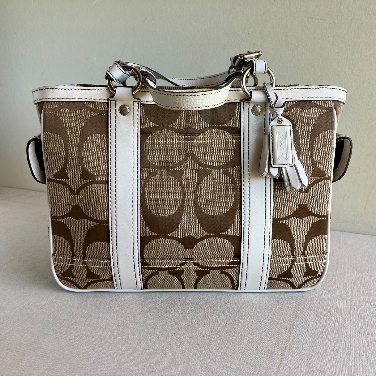 Coach Vintage Gallery Signature Jacquard Canvas Leather Satchel