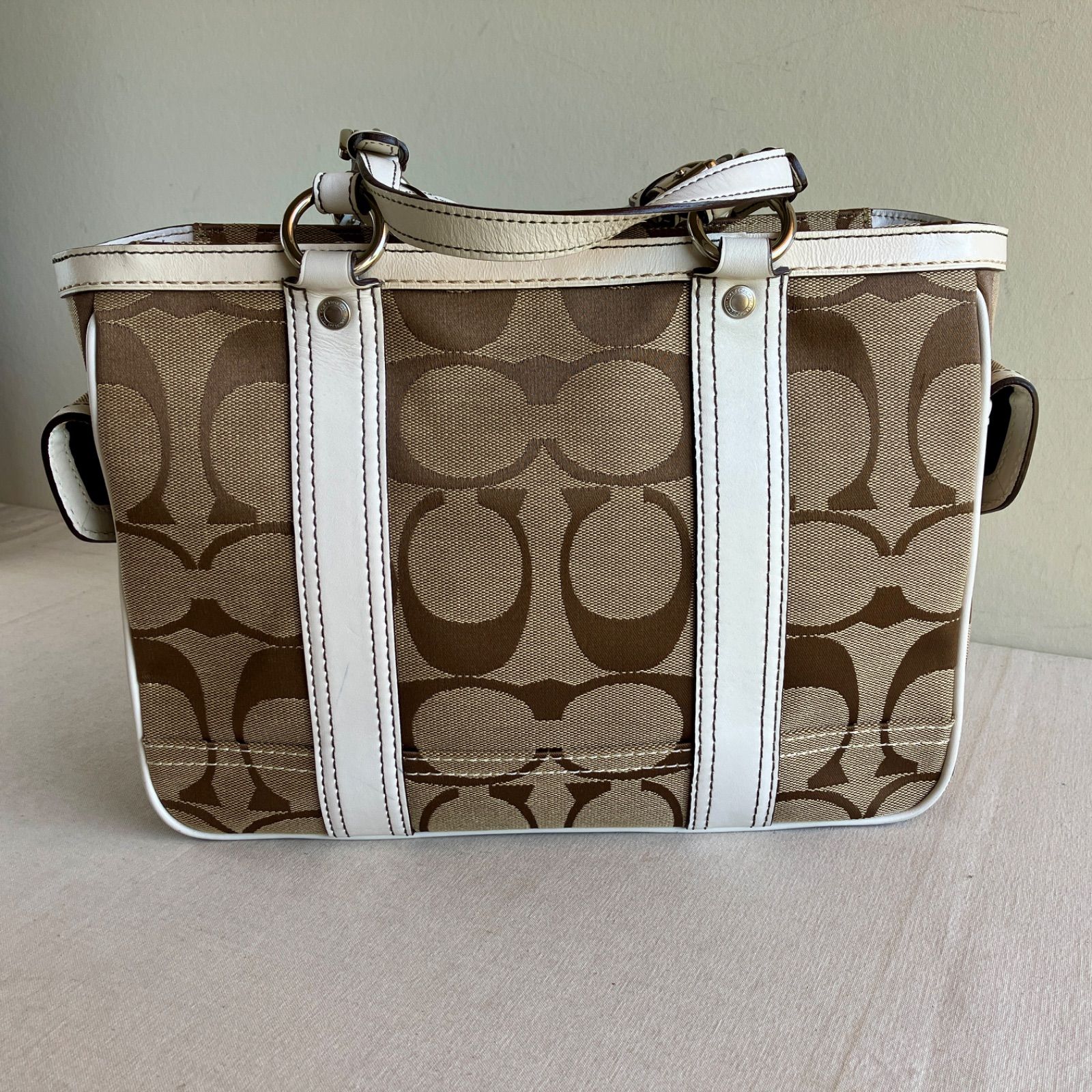 Coach Vintage Gallery Signature Jacquard Canvas Leather Satchel
