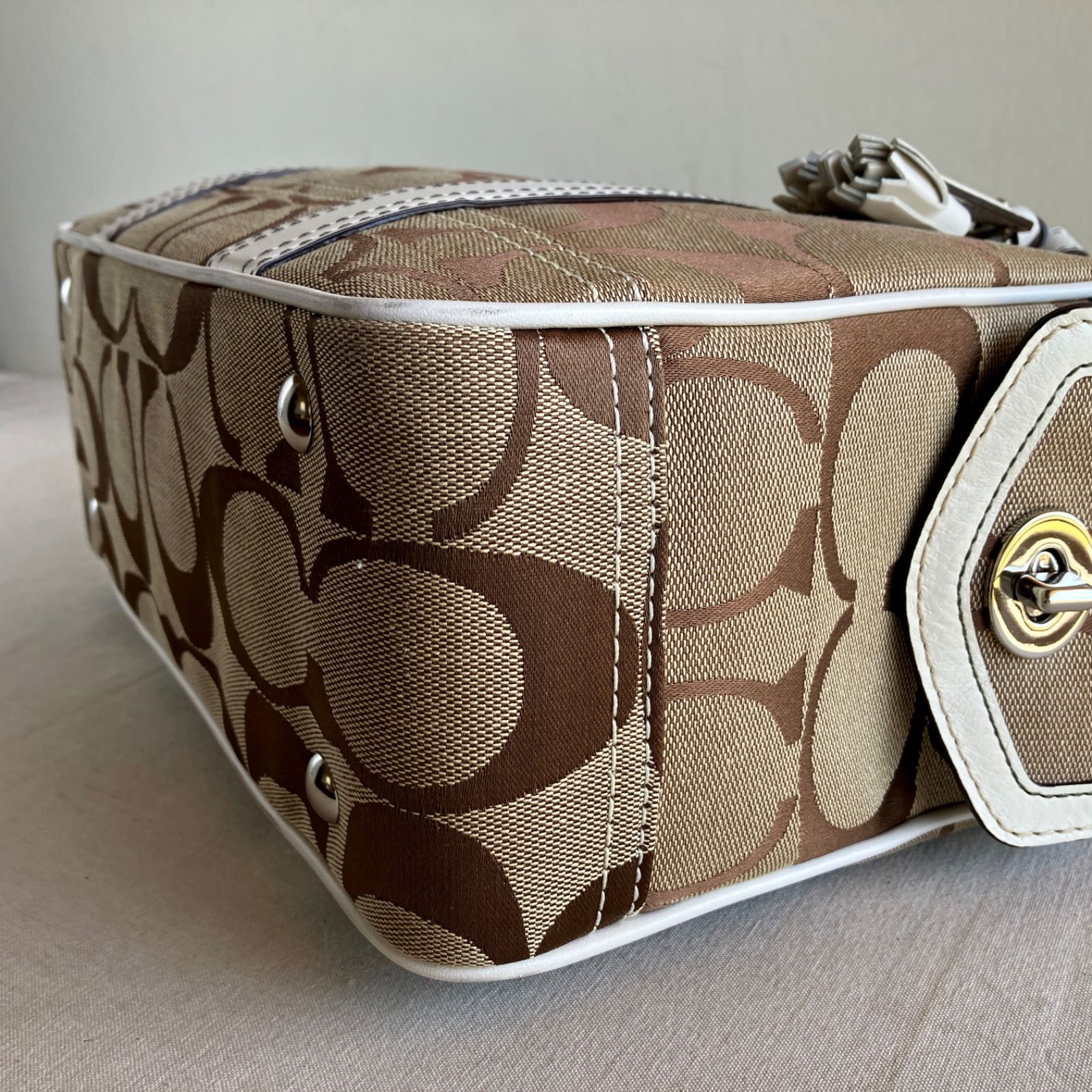 Coach Vintage Gallery Signature Jacquard Canvas Leather Satchel