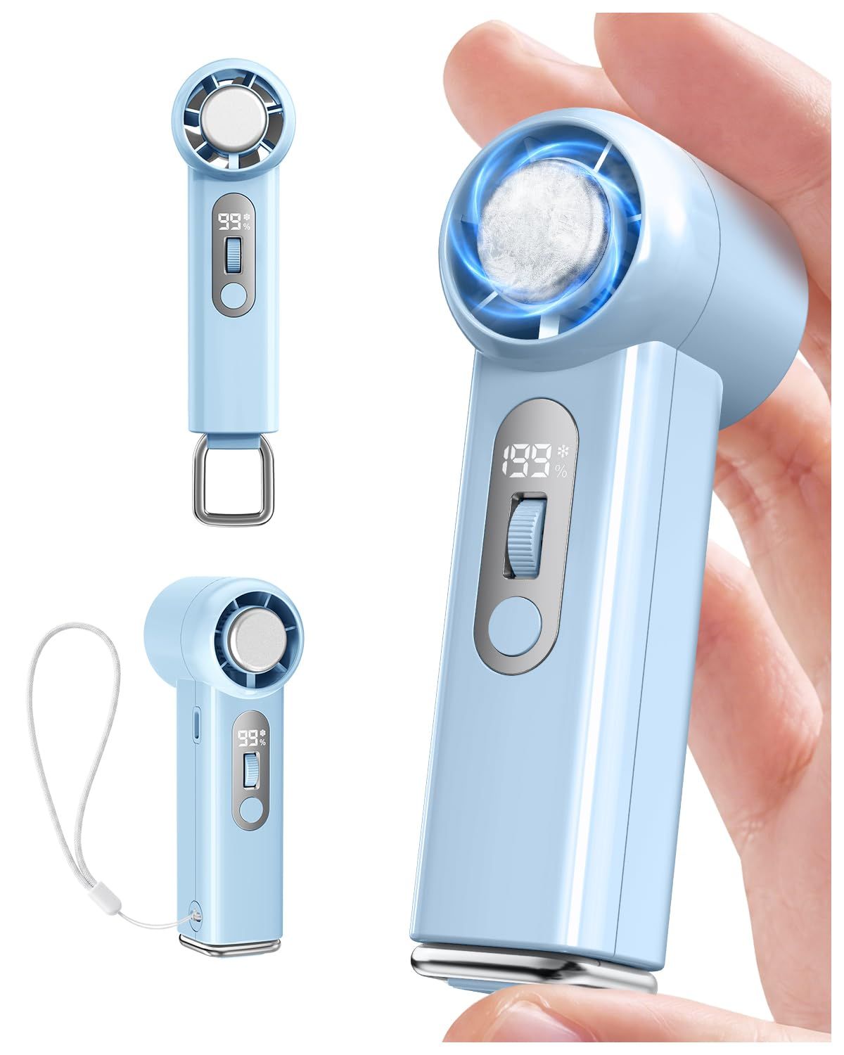 ハンディファン 【2026超ミニ・-25℃瞬間冷却】 冷却プレート 軽量 小型 静音 ハンディファン 強力7000mAh大容量 長時間稼働 199段階風量調整 手持ち扇風機 せんふうき 卓上 5枚羽根 携帯扇風機 USB-C 充電式 LED残 0dc653ce