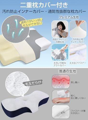 LAOGOT 枕 首が痛くならない 低反発 耳が痛くならない まくら 【耳と後頭部の凹型中空設計・二重枕カバー構造・低め高め兼用】 安眠枕 よく眠れる枕 通気性 カバー洗濯可 寝返りやすい 仰向け寝 横向き寝 うつ伏せ寝 寝返り枕 母親/父親 430cbd38 LAOGOT 枕 首が痛くならない 低反発 耳が痛くならない まくら 【耳と後頭部の凹型中空設計・二重枕カバー構造・低め高め兼用】 安眠枕 よく眠れる枕 通気性 カバー洗濯可 寝返りやすい 仰向け寝 横向き寝 うつ伏せ寝 寝返り枕 母親/父親 430cbd38