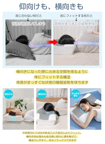LAOGOT 枕 首が痛くならない 低反発 耳が痛くならない まくら 【耳と後頭部の凹型中空設計・二重枕カバー構造・低め高め兼用】 安眠枕 よく眠れる枕 通気性 カバー洗濯可 寝返りやすい 仰向け寝 横向き寝 うつ伏せ寝 寝返り枕 母親/父親 430cbd38 LAOGOT 枕 首が痛くならない 低反発 耳が痛くならない まくら 【耳と後頭部の凹型中空設計・二重枕カバー構造・低め高め兼用】 安眠枕 よく眠れる枕 通気性 カバー洗濯可 寝返りやすい 仰向け寝 横向き寝 うつ伏せ寝 寝返り枕 母親/父親 430cbd38
