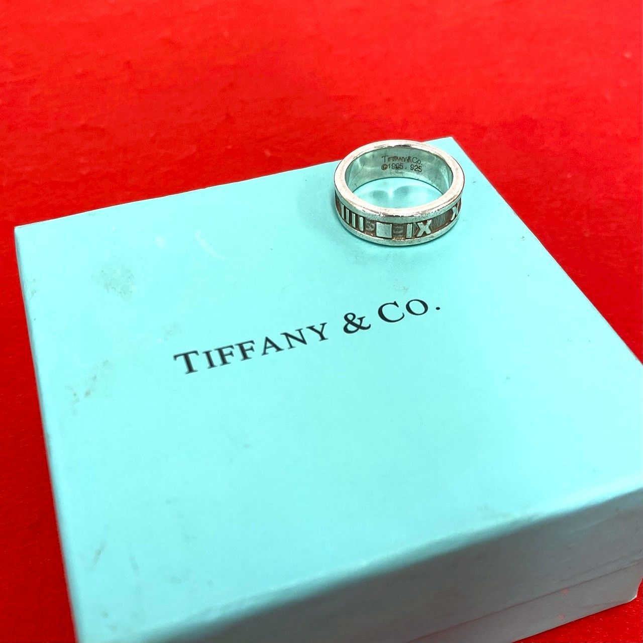 極 美品 箱 袋付き TIFFANY&Co. ティファニー アトラス リング シルバー925 10号 指輪 アクセサリー シルバー -0512
