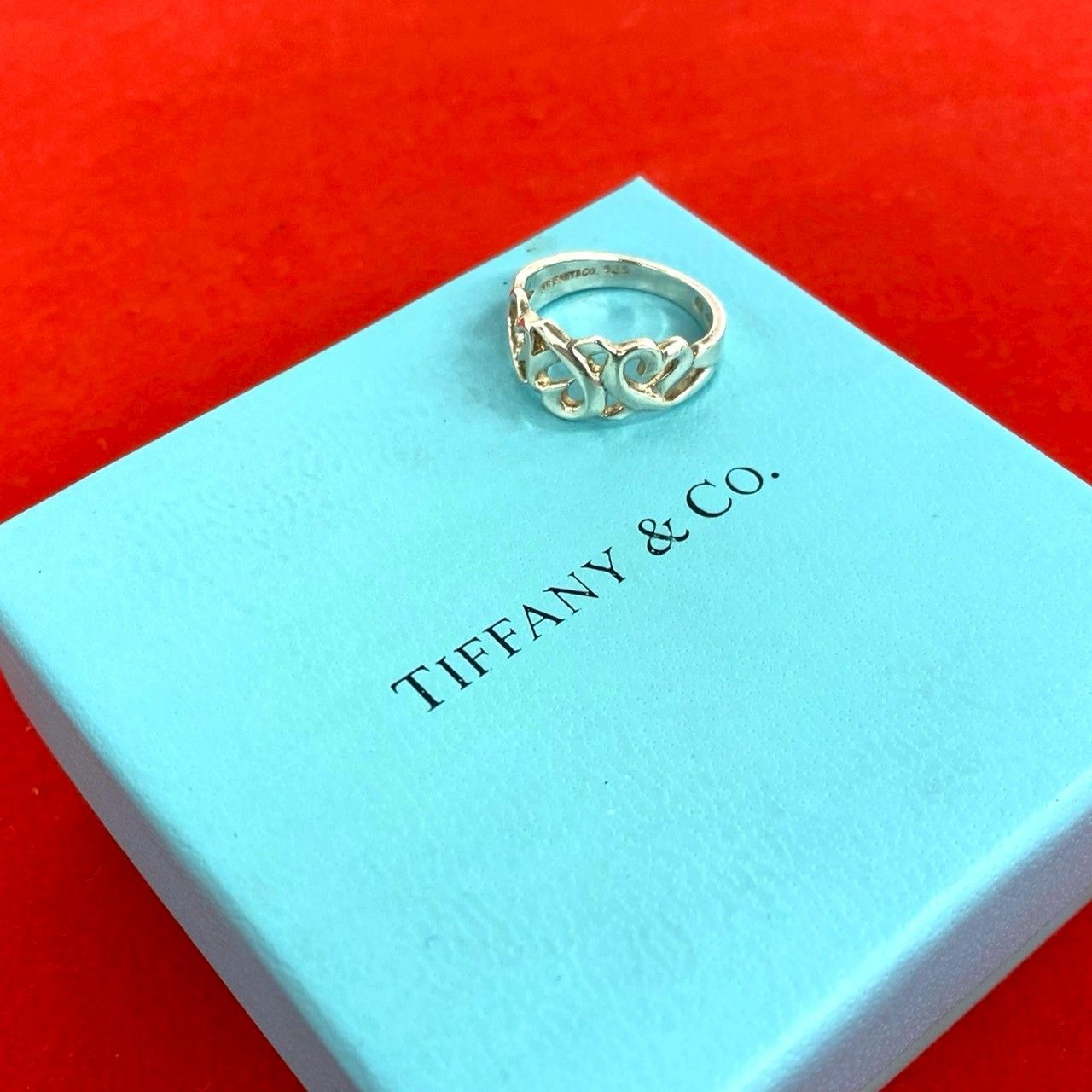 極 美品 TIFFANY&Co. ティファニー トリプル ラビング ハート シルバー 