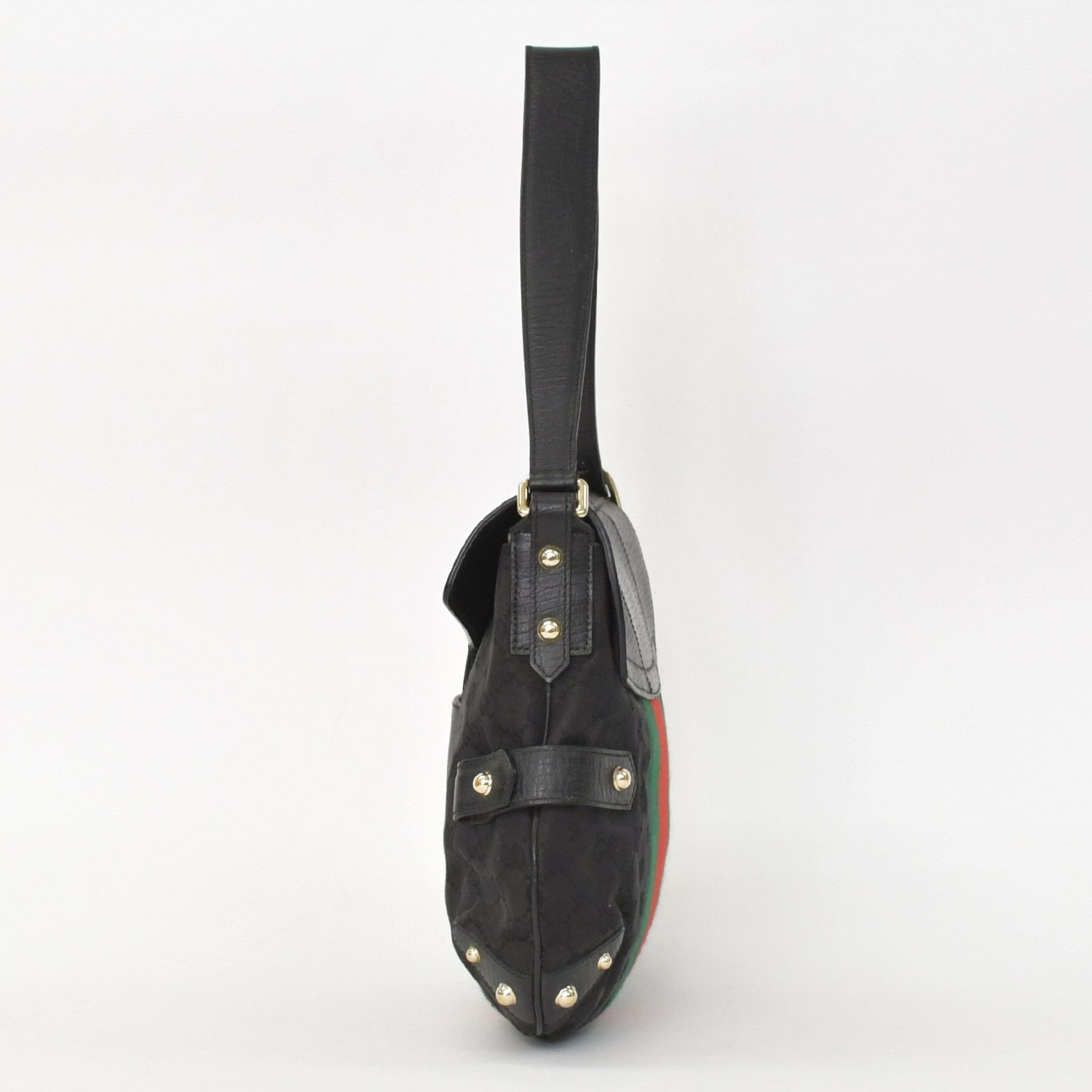 極美品 GUCCI グッチ GGキャンバス ショルダーバッグ ゴールド金具 