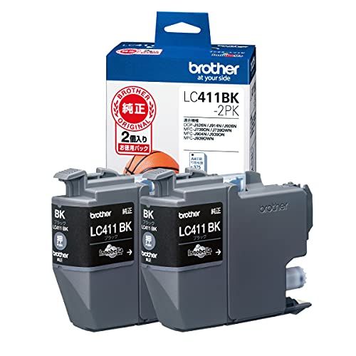【ブラザー純正】 ブラザー工業(Brother Industries) インクカートリッジブラック2個パック(エコパッケージ) LC411BK-2PK-E 対応型番:DCP-J926N、MFC-J904N、MFC-J739DN、MFC-J93 33560dd8