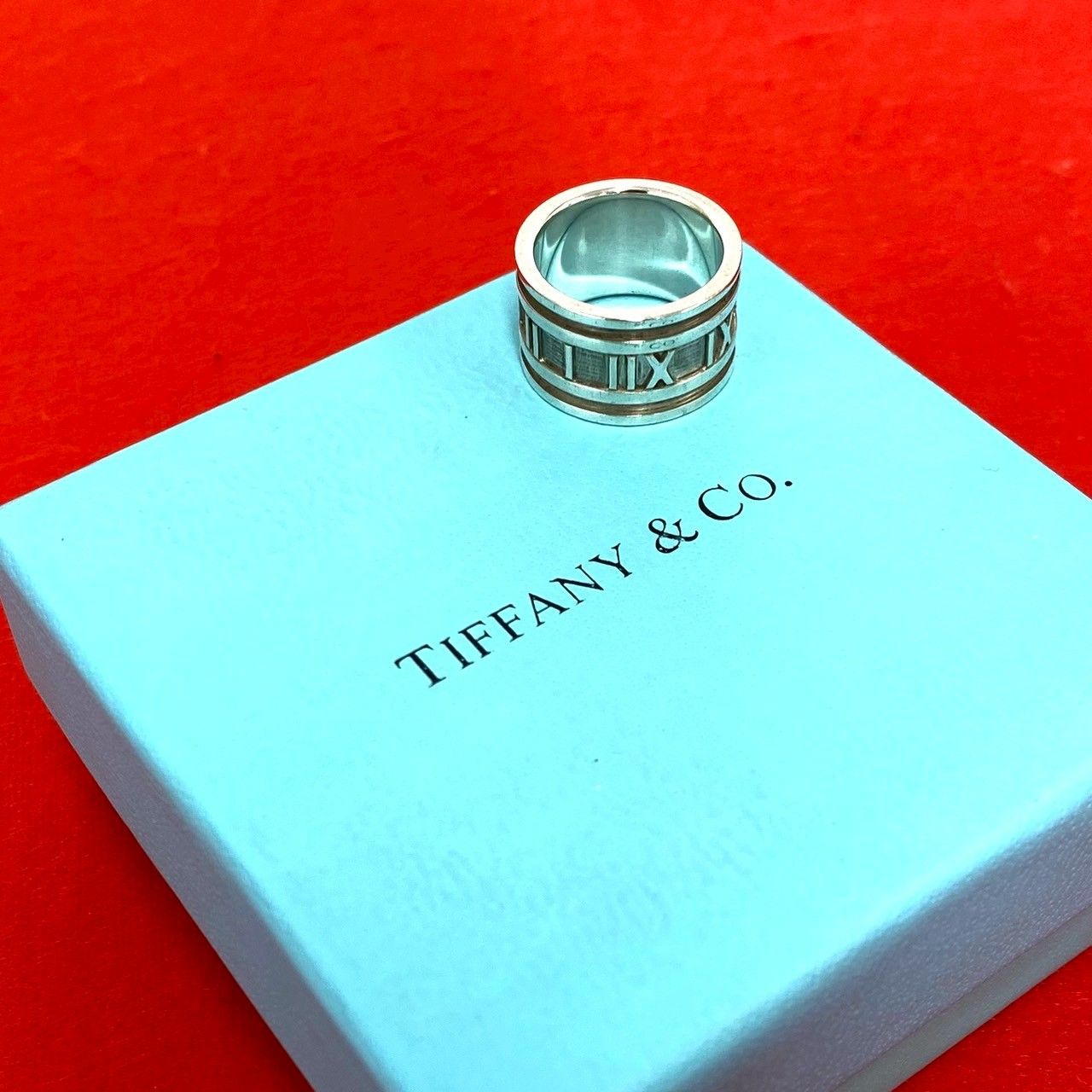 極 美品 TIFFANY&Co. ティファニー ヴィンテージ アトラス ワイド リング シルバー925 指輪 9号 シルバー 00120