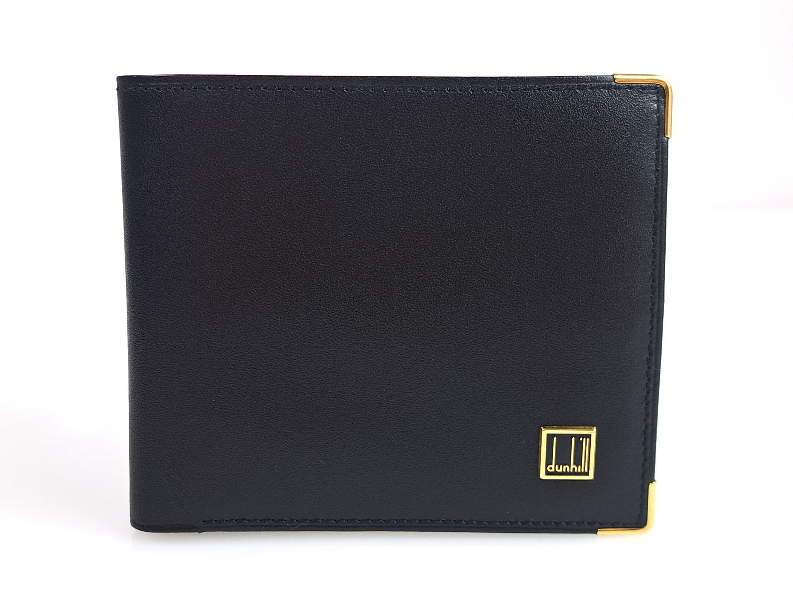 美品　ダンヒル　dunhill　オックスフォード　小銭入れ付　二つ折り財布　レザー　黒/ブラック　送料無料