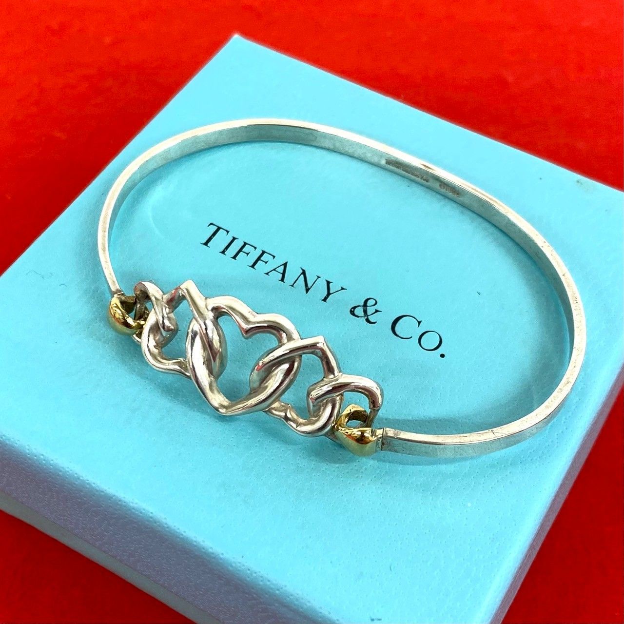 Tiffany & Co. ヴィンテージ　バングル　コンビ 極 美品 TIFFANY&Co. ティファニー ヴィンテージ トリプル ハート