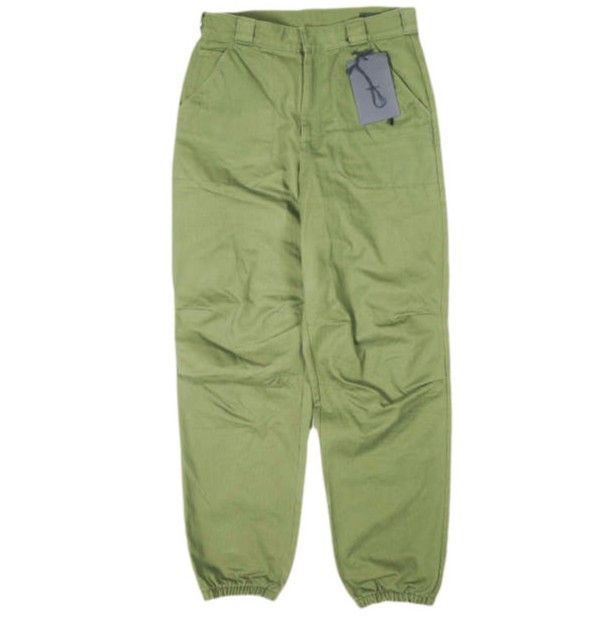 PRADA プラダ イタリア製 Chevron Cotton Loose-Fit Pants トライアングルロゴ コットンヘリンボーンパンツ SPH381 S000 14B5 46 OLIVE ワイド ボトムス g26620