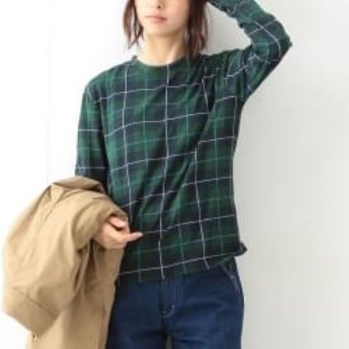 BEAMS BOY ビームスボーイ チェックプリントクルーロングスリーブ 13