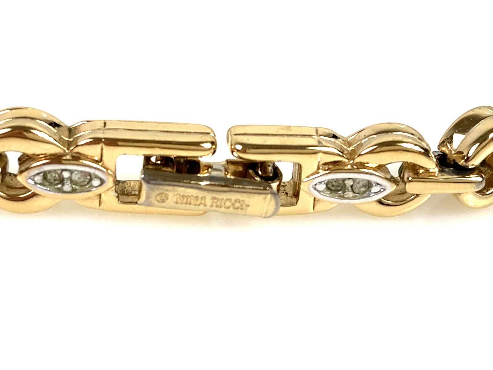 ニナリッチ NINA RICCI ラインストーン ネックレス 幅0.8cm ゴールド