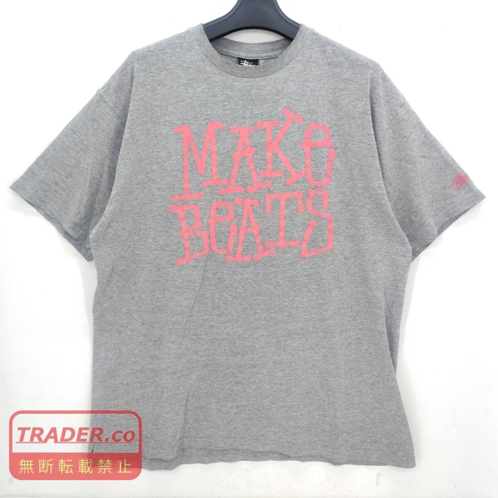 05w21338 ステューシー STUSSY グラフィックプリントTシャツ グレー L メキシコ製 メンズ 半袖Ｔシャツ コットン 【中古品】