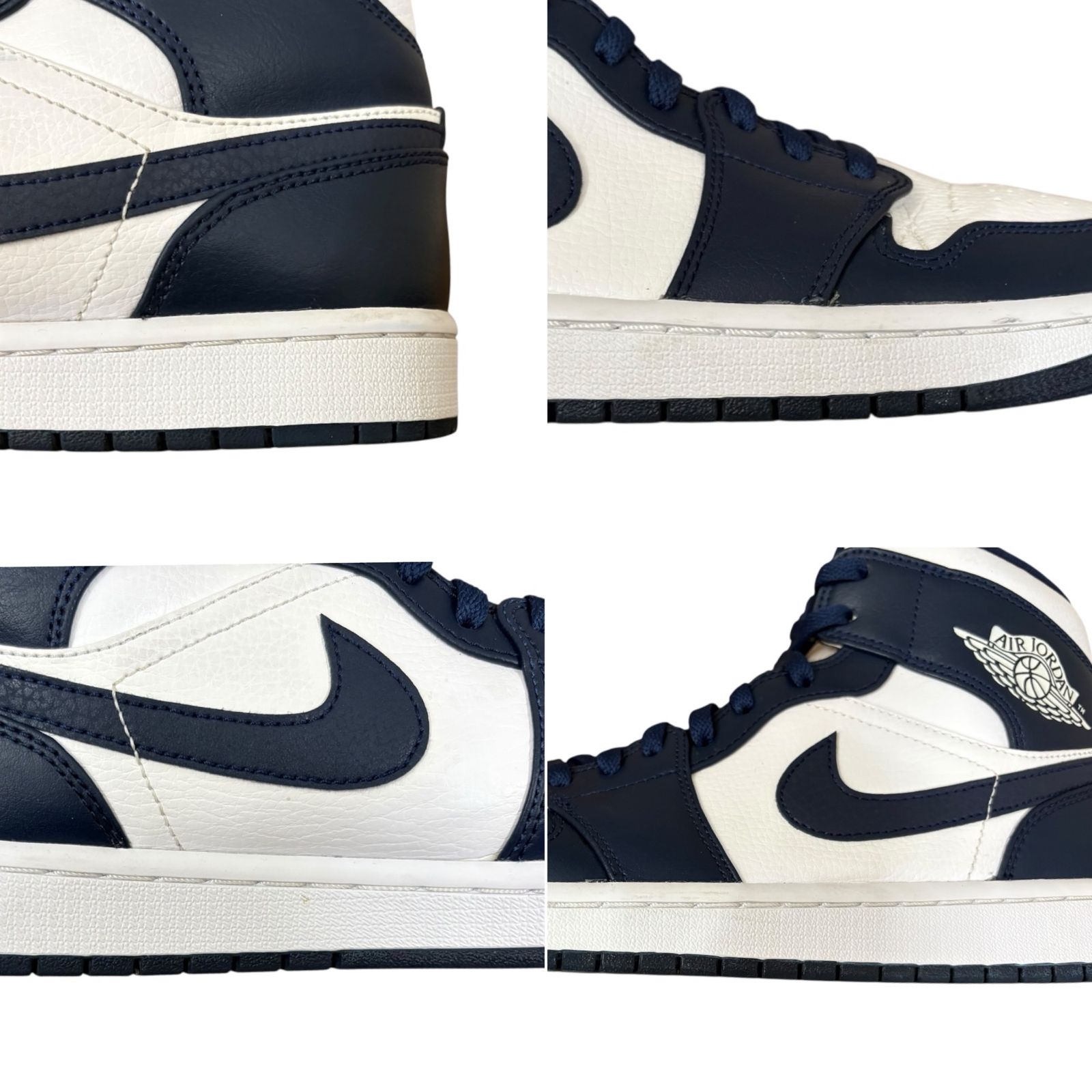 NIKE (ナイキ) スニーカー Air Jordan 1 Mid White Metallic Gold 
