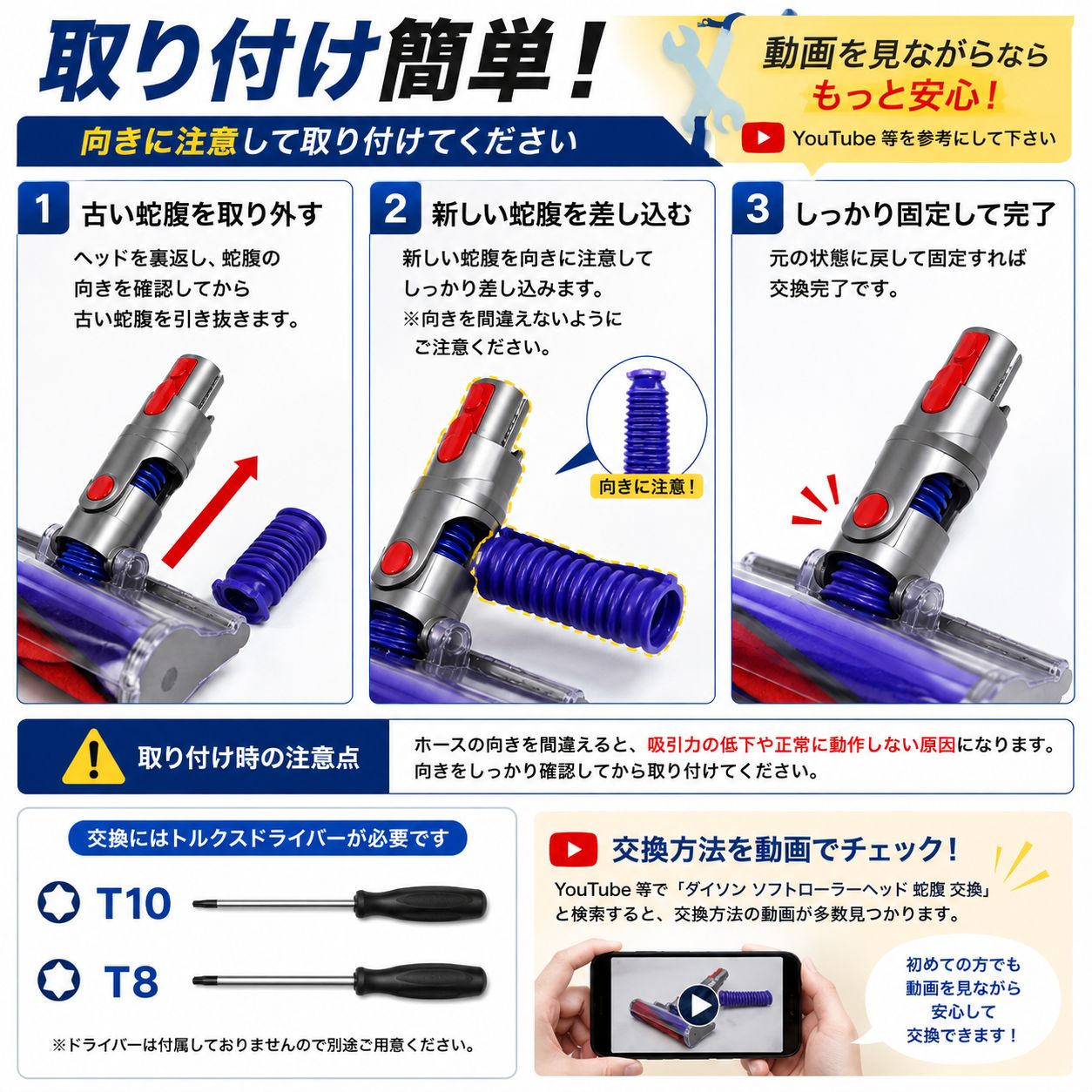 Dyson ダイソン 掃除機 ソフトローラーヘッド 互換品 V6 V7 V8 V10 V11