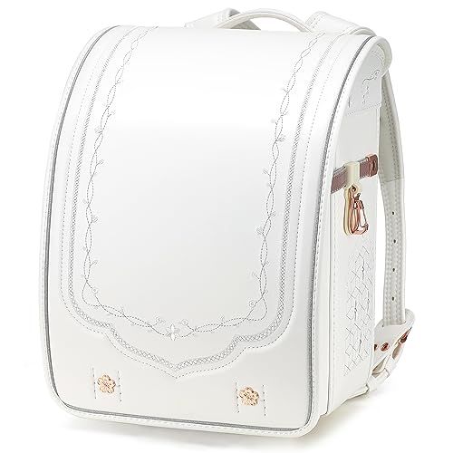 [バオバブの願い] ランドセル 女の子 ワンタッチロック 軽量 豪華 刺? A4フラットファイル対応 japanese schoolbag babr-2285g (Morocco ホワイト)ｍａ