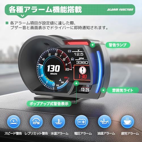 OBD2 メーター マルチメーター タコメーター 速度 水温 電圧 ブースDXT 新品】OBD2 メーター マルチメーター タコメーター 速度 水温 電圧