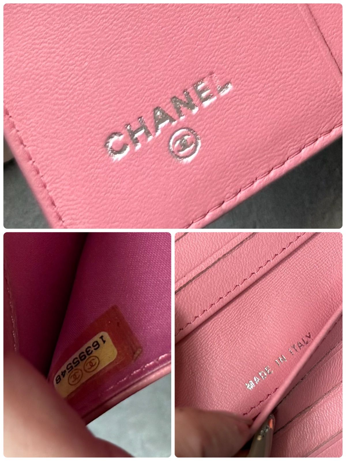 美品 CHANEL シャネル カメリア ココマーク 二つ折り財布 wホック