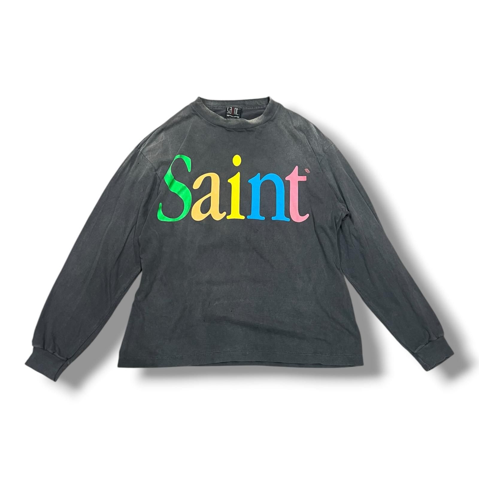 SAINT MICHAEL LS TEE SAINT カラフルセント カットソー カットソー セントマイケル SM-HR8-0000-032 チャコール L （15582M）