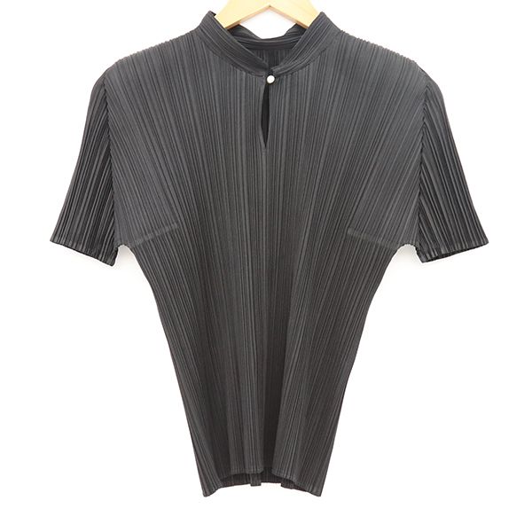 イッセイミヤケ ISSEY MIYAKE プリーツ 半袖カットソー ポリエステル100％ サイズ3 レディース【yy】【中古】4000065800905667