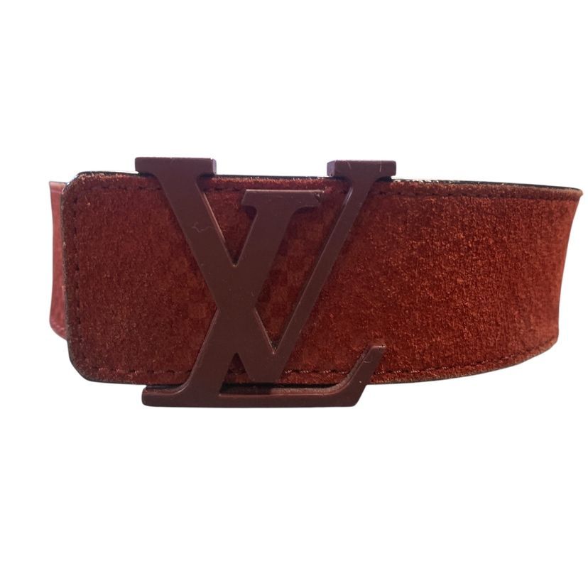 ♪4326 LOUIS VUITTON ヴィトン M9012 サンチュール LVイニシアル BC4114 ベルト 90 キャンバス×レザー レッド
