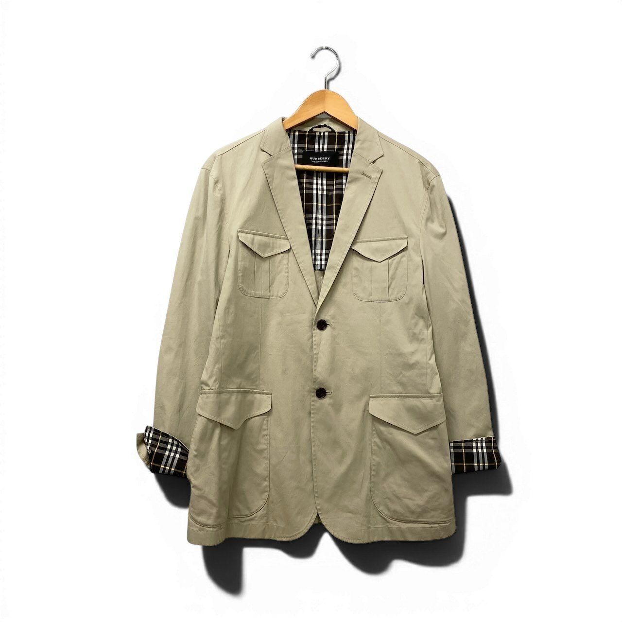77e18 BURBERRY バーバリー テーラードジャケット ブレザー 背抜き 