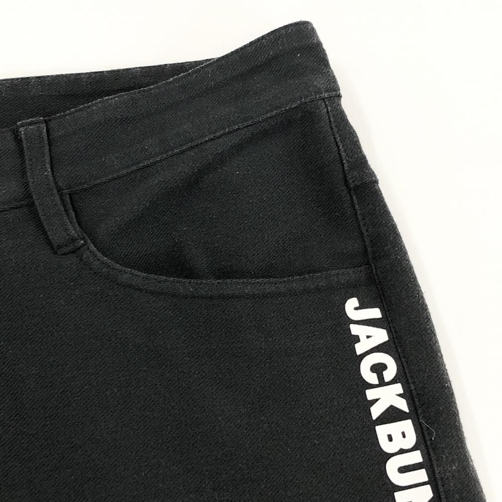 Jack Bunny!! メンズパンツ サイズ4 黒 ジャックバニー パンツ 黒×白 ストレッチ コットン混 サイドロゴ