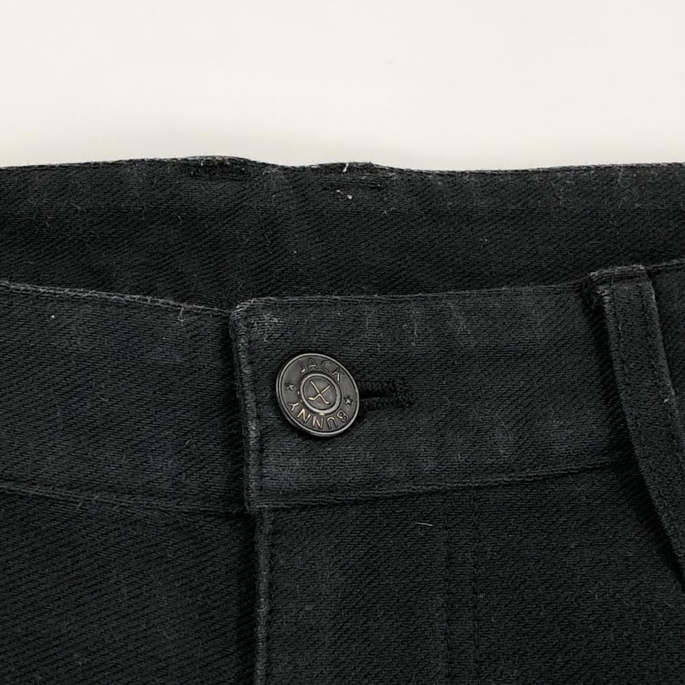 ジャックバニー パンツ 黒×白 ストレッチ コットン混 サイドロゴ