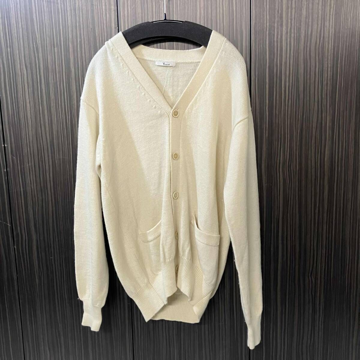 archive／00s Y's for men wool cardigan ウールカーディガン　ホワイト　ワイズフォーメン