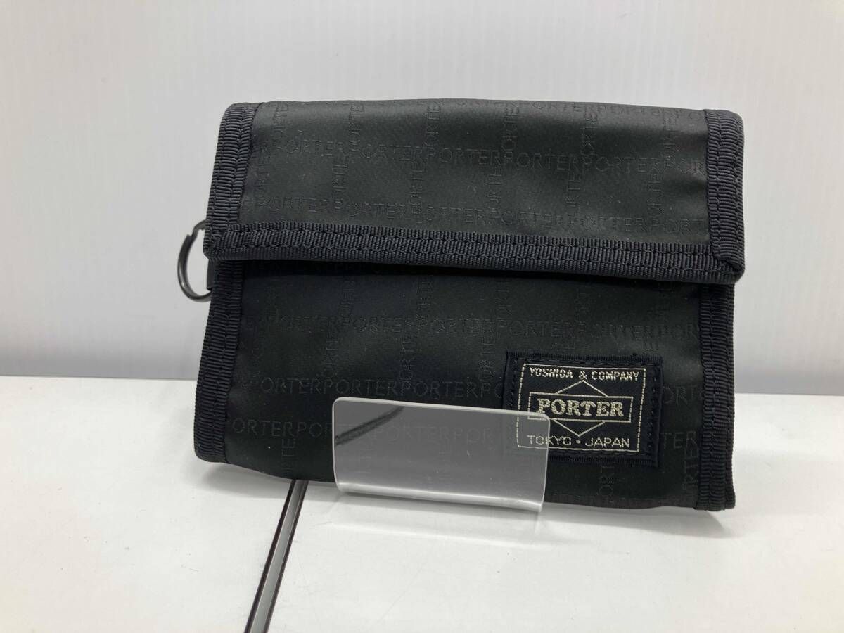 PORTER ポーター ナイロンウォレット ブラック ロゴ 日本製 吉田鞄 2つ折り財布