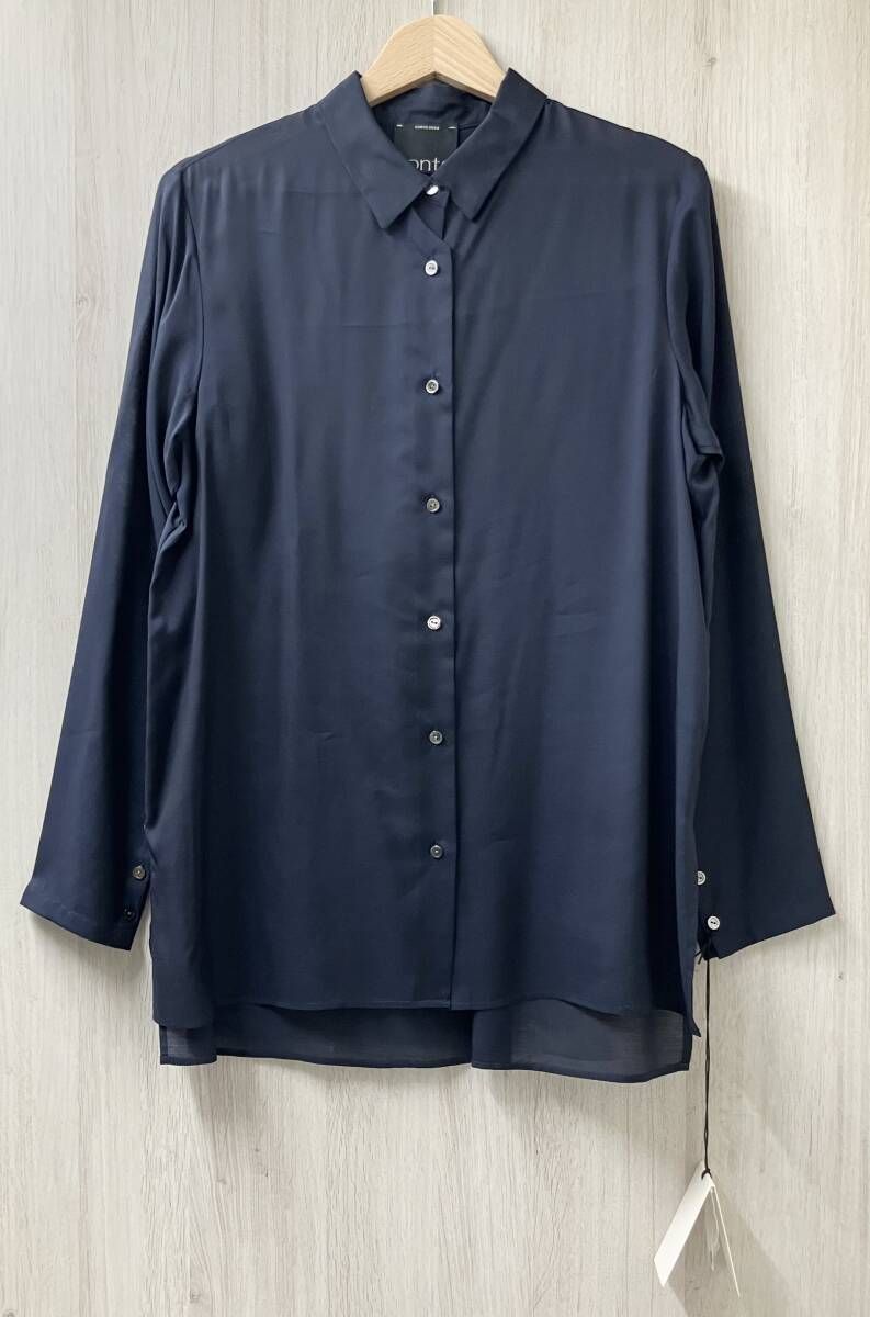 conte 8511-199-0001-7900 コンテ キュプラ シルク シャツ UNITED ARROWS サイズFREE ネイビー レディース ユナイテッド アローズ